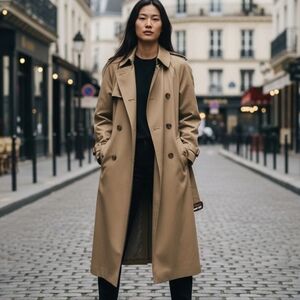 Burberrys Vintage Belted Trench Coat w/ Removable 100% Wool Liner Tan